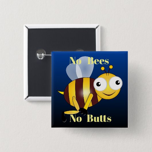 No Bees Noお尻ボタン 缶バッジ (正面&裏面)