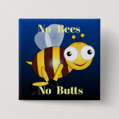 No Bees Noお尻ボタン 缶バッジ (正面)