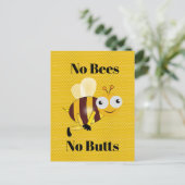 No Bees Noお尻葉書 ポストカード (スタンド正面)
