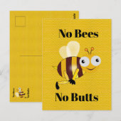 No Bees Noお尻葉書 ポストカード (正面/裏面)