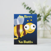 No Bees Noお尻葉書 ポストカード (スタンド正面)