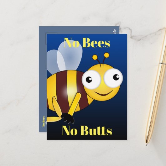 No Bees Noお尻葉書 ポストカード (正面/裏面インサイチュ)