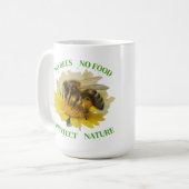 No Bees No Food – Protect Nature Tasse コーヒーマグカップ (正面左)