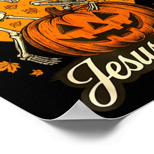 No Bones About It Jesus Saves Christian Halloween  ポスター (角)