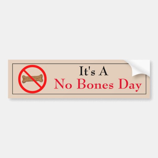 No Bones Dayバンパー図解入りの、写真付きのステッカー バンパーステッカー (正面)