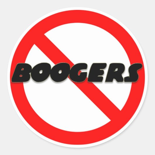 No Boogers ラウンドシール (正面)