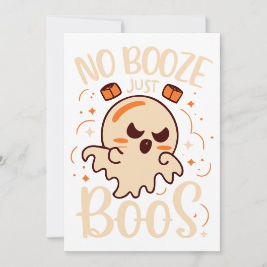 No Booze、Just Boos Halloween 招待状 (正面)