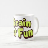 No Brain Justおもしろい黄文字 コーヒーマグカップ (正面右)