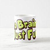 No Brain Justおもしろい黄文字 コーヒーマグカップ (中央)