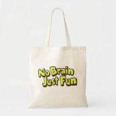 No Brain Justおもしろい黄文字 トートバッグ (正面)
