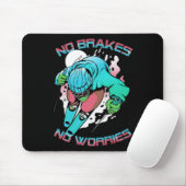 No Brakes Hearts Winter Sports Ski Skier マウスパッド (マウス)