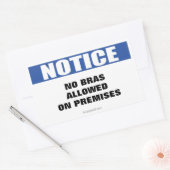 No Bras Allowed Notice 長方形シール (封筒)