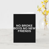 No Broke Boys No New Friends Funny Techno Edm Fest カード (黄色い花)