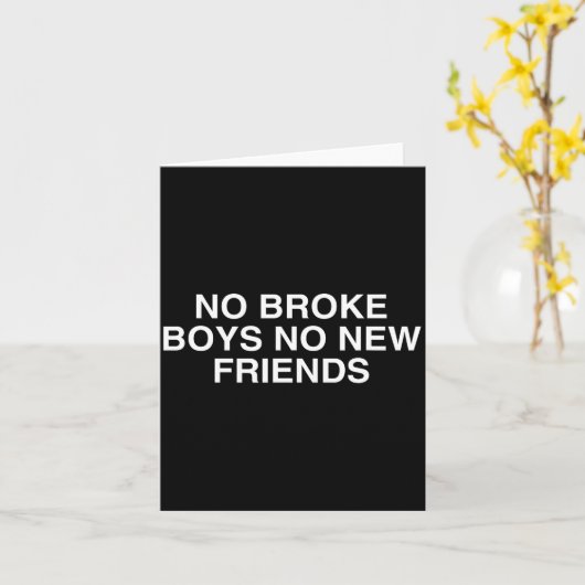 No Broke Boys No New Friends Funny Techno Edm Fest カード (黄色い花)