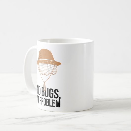 No Bugs No Problem Camping Quote Design コーヒーマグカップ (正面左)