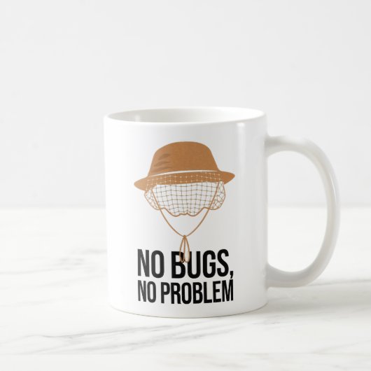 No Bugs No Problem Camping Quote Design コーヒーマグカップ (右)