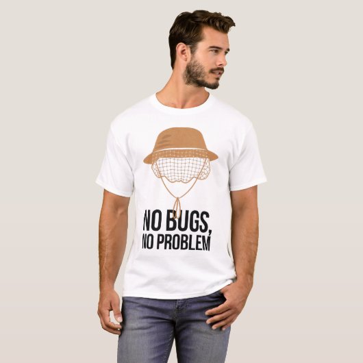 No Bugs No Problem Camping Quote Design Tシャツ (正面フル)