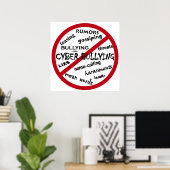 No Bullying Message Rather Choose Kindness Be Kind ポスター (ホームオフィス)