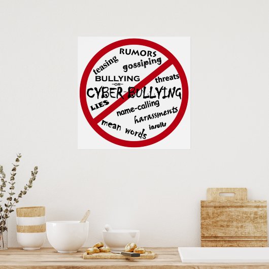 No Bullying Message Rather Choose Kindness Be Kind ポスター (キッチン)