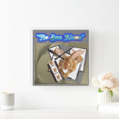 No bun Alone Wallclock スクエア壁時計 (ホーム)