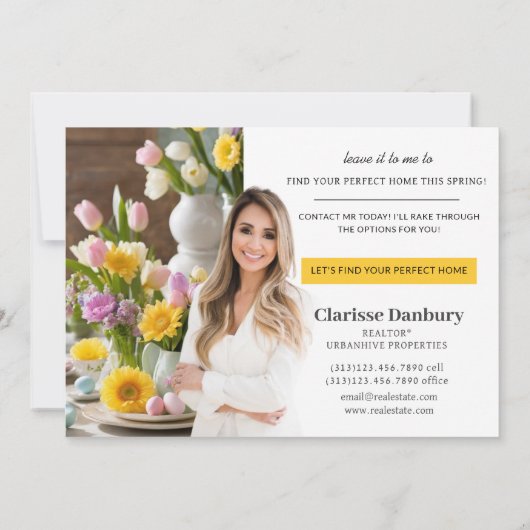 No Bunny Knowエステート実在不動産仲介業者春はがき シーズンカード (裏面)