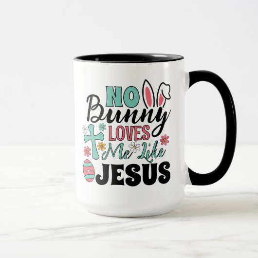 No Bunny Loves Me Like Jesus Coffee マグカップ (右)