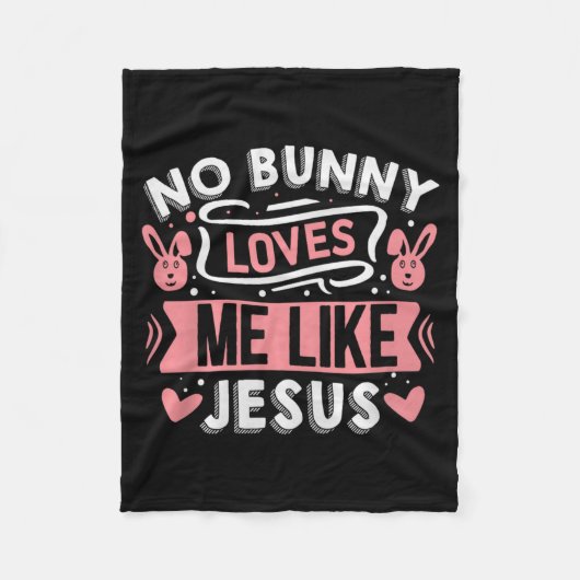 No Bunny Loves Me Like Jesus Premium Tri-blend フリースブランケット (正面)