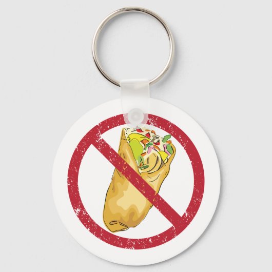 No Burritos許可された食品ユーモアのある禁止に署名 キーホルダー (正面)