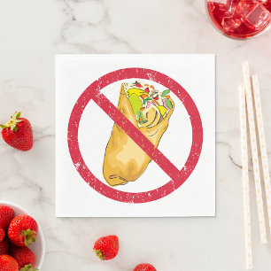 No Burritos許可された食品ユーモアのある禁止に署名 スタンダードランチョンナプキン