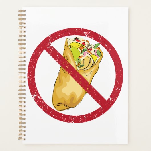No Burritos許可された食品ユーモアのある禁止に署名 プランナー手帳 (正面)