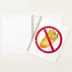 No Burritos許可された食品ユーモアのある禁止に署名 プランナー手帳
