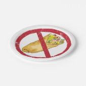 No Burritos許可された食品ユーモアのある禁止に署名 ペーパープレート (アングル)