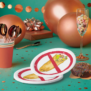 No Burritos許可された食品ユーモアのある禁止に署名 ペーパープレート