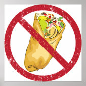 No Burritos許可された食品ユーモアのある禁止に署名 ポスター (正面)