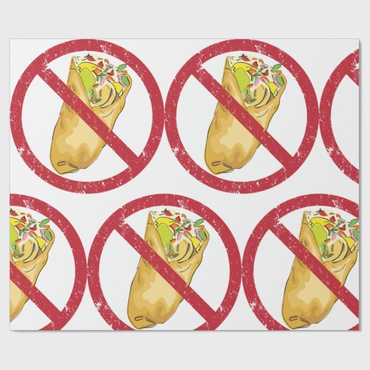 No Burritos許可された食品ユーモアのある禁止に署名 ラッピングペーパー (フラット)