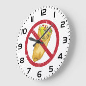 No Burritos許可された食品ユーモアのある禁止に署名 ラージ壁時計 (傾斜)