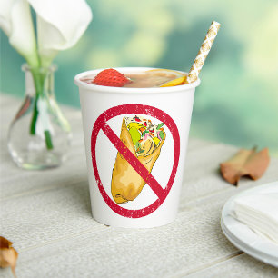 No Burritos許可された食品ユーモアのある禁止に署名 紙コップ