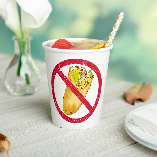 No Burritos許可された食品ユーモアのある禁止に署名 紙コップ