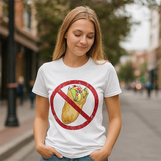 No Burritos許可された食品ユーモアのある禁止に署名 Tシャツ