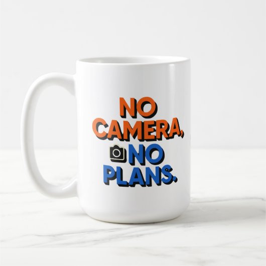 No Camera No Plans Creative Lifestyle Gift  コーヒーマグカップ (左)