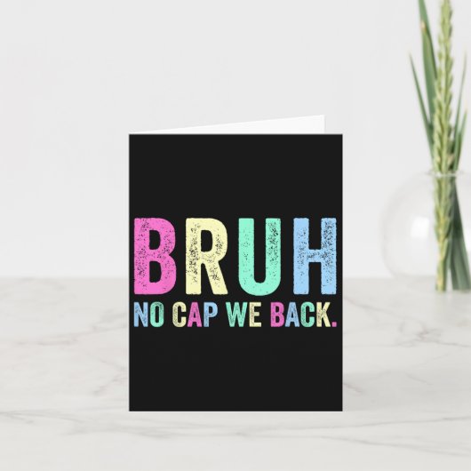 No Cap 教師と学生のために学校に戻る カード (正面)