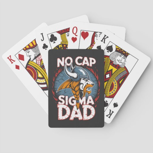 No Cap Sigma Dad Viking Graphic Tee for Fathers トランプ (裏面)