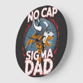 No Cap Sigma Dad Viking Graphic Tee for Fathers ラージ壁時計 (傾斜)