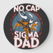 No Cap Sigma Dad Viking Graphic Tee for Fathers ラージ壁時計 (正面)