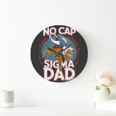 No Cap Sigma Dad Viking Graphic Tee for Fathers ラージ壁時計 (ホーム)