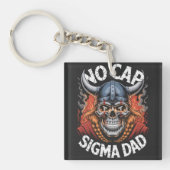 No Cap Sigma Dad Viking Skull Tee for Fathers キーホルダー (正面)