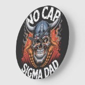 No Cap Sigma Dad Viking Style Gear for Parents ラージ壁時計 (傾斜)