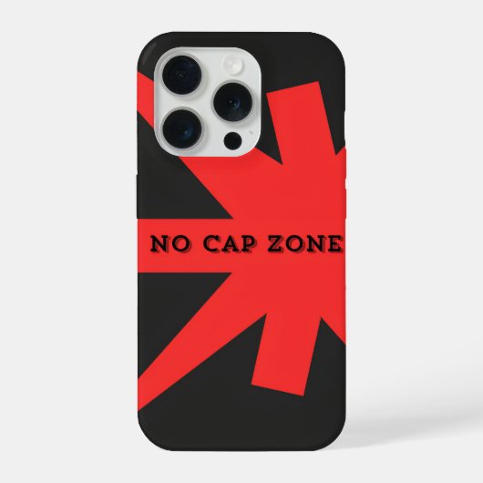 No Cap Zone はっきりしたRed Artプリント iPhoneケース (裏面)