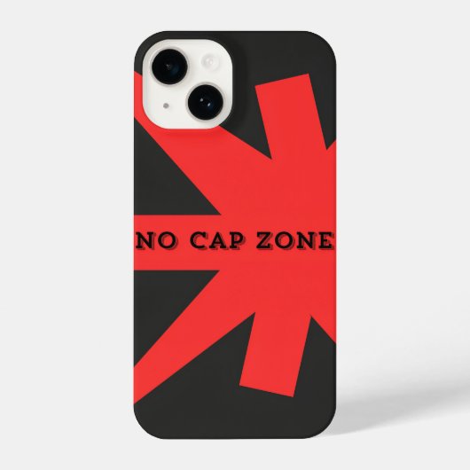 No Cap Zone はっきりしたRed Artプリント iPhoneケース (裏面)
