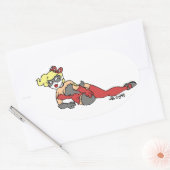 No Capes V Superhero/Supervillineピンアップステッカー 楕円形シール (封筒)